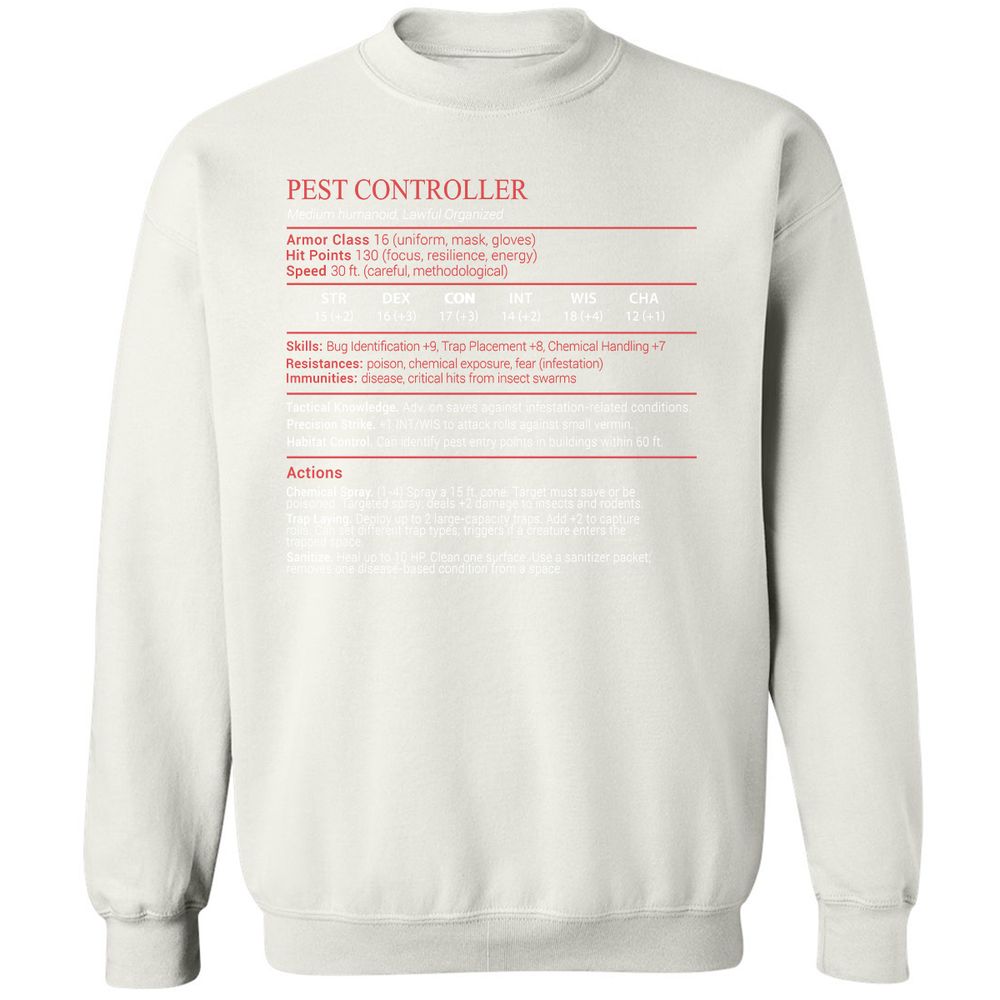 Pest Controller Stats Block - White - 18