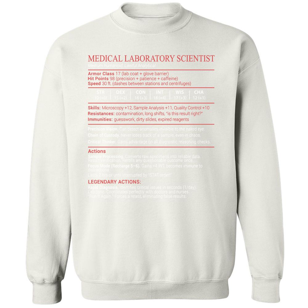 Medical Laboratory Scientist Stats Block - White - 18
