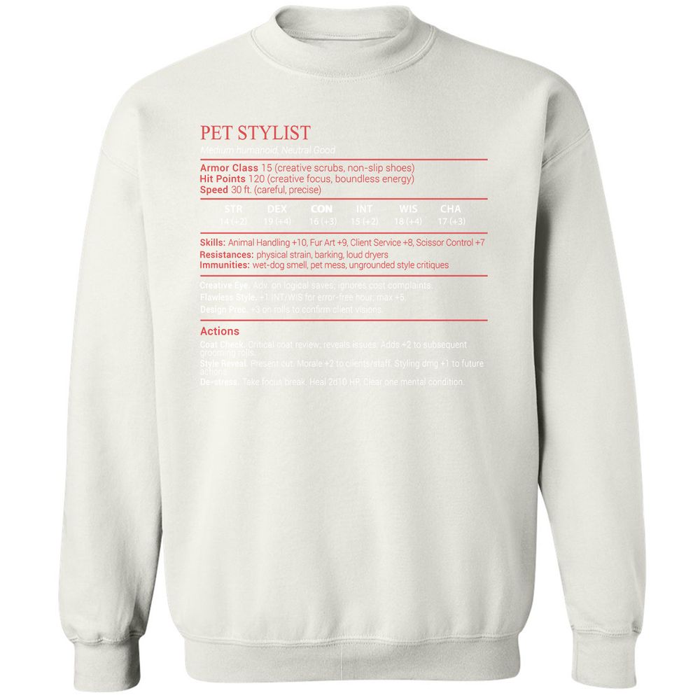 Pet Stylist Stats Block - White - 18