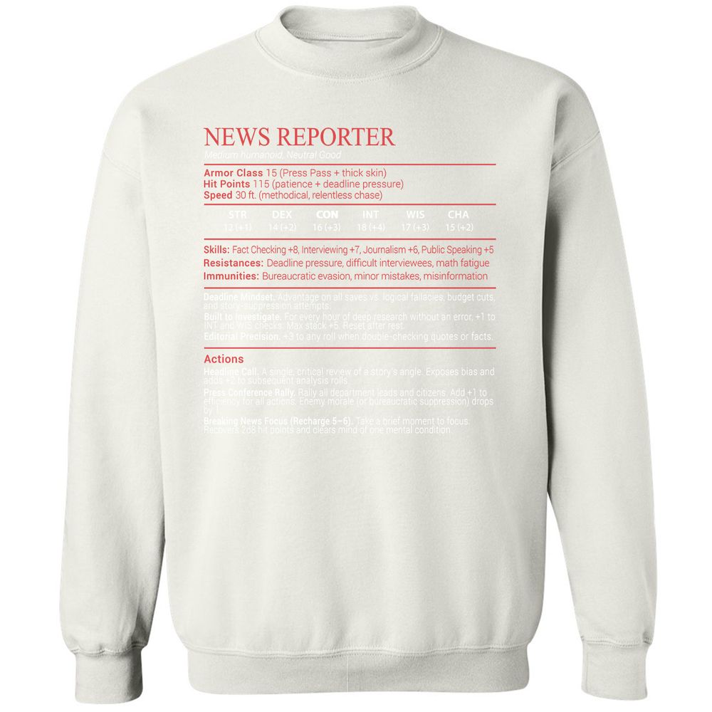 News Reporter Stats Block - White - 18
