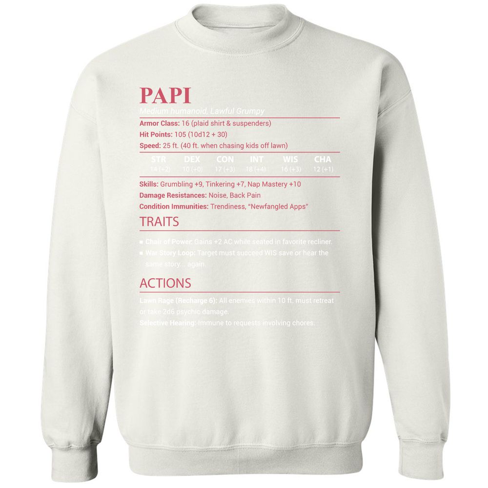Papi Stats Classic Unisex Sweatshirt - White - 18