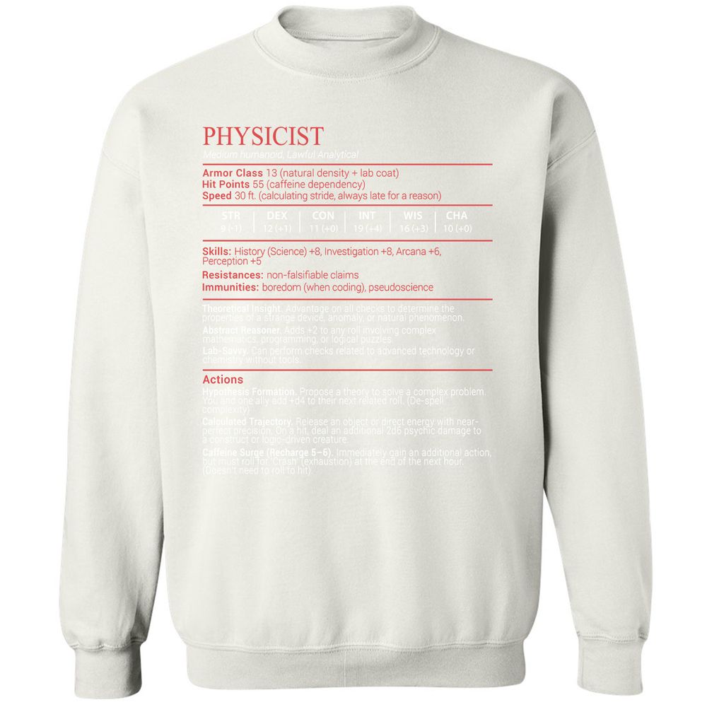 Physicist Stats Block - White - 18