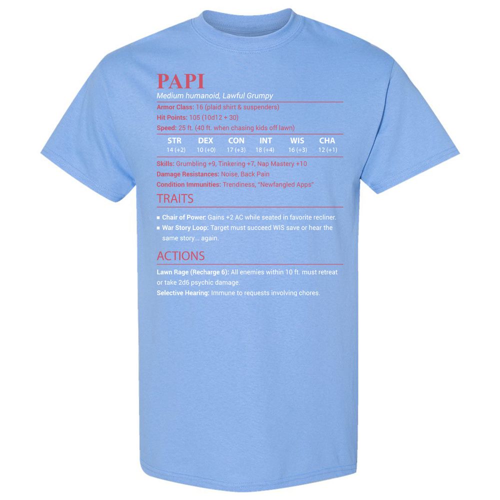 Papi Stats Classic Unisex T-Shirt - Carolina Blue - 19