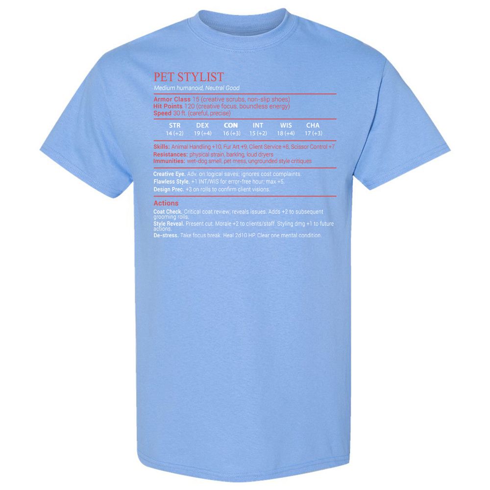Pet Stylist Stats Block - Carolina Blue - 19