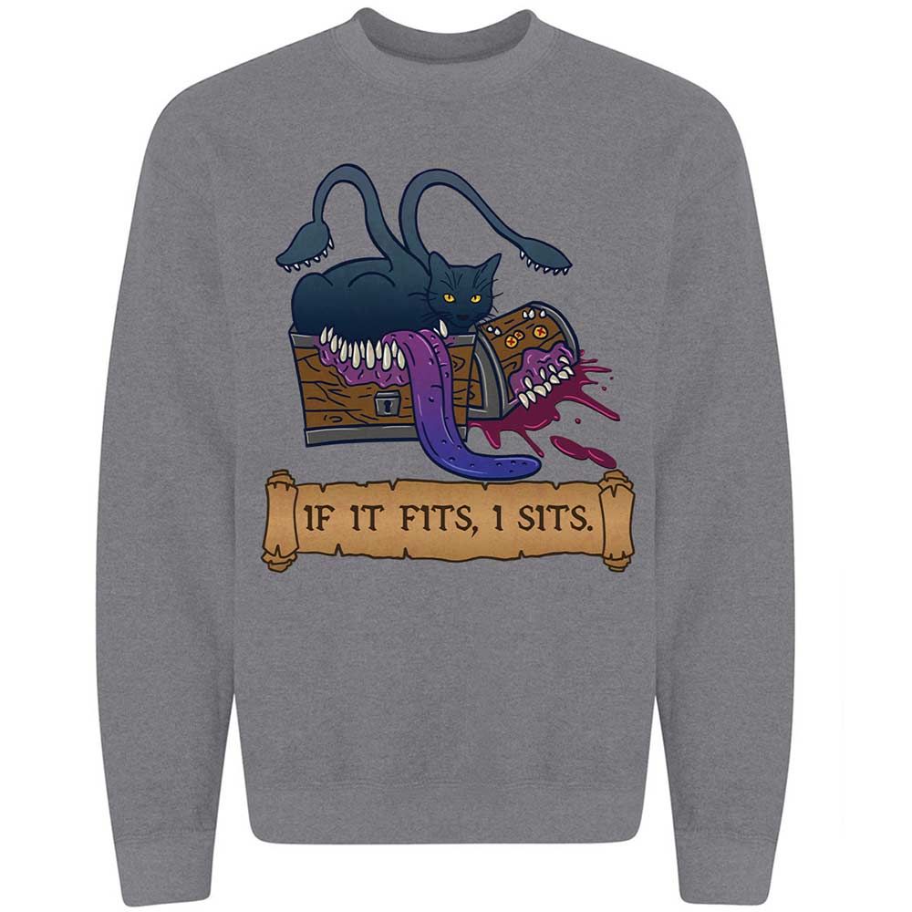 If It Fits I Sits Classic Unisex Sweatshirt - Graphite Heather - 19