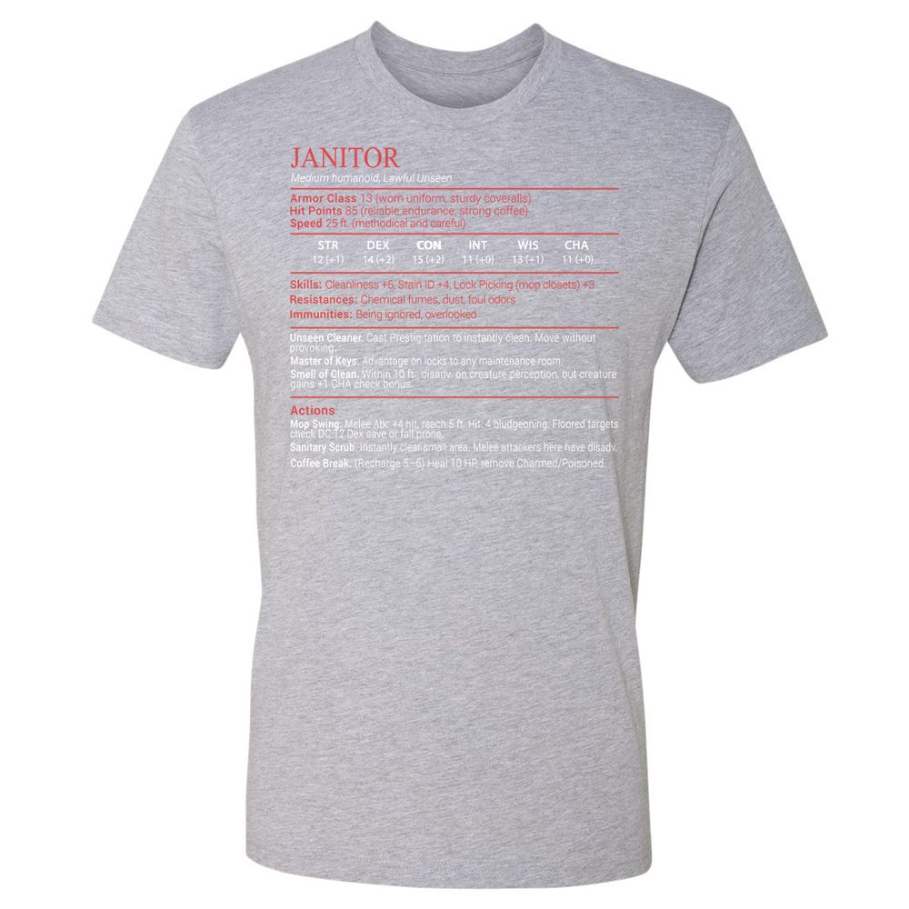 Janitor Stats Block - Heather Grey - 19