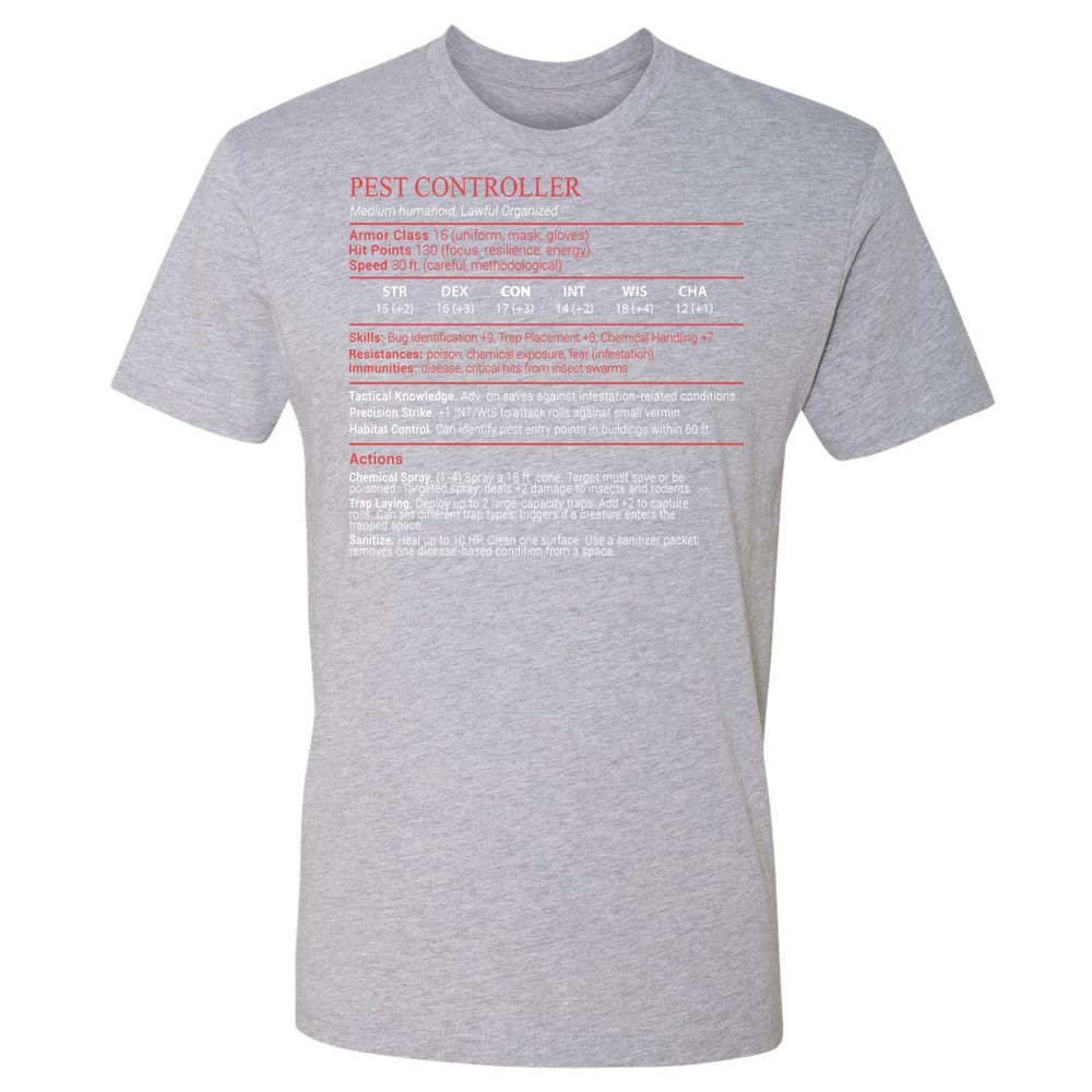Pest Controller Stats Block - Heather Grey - 19