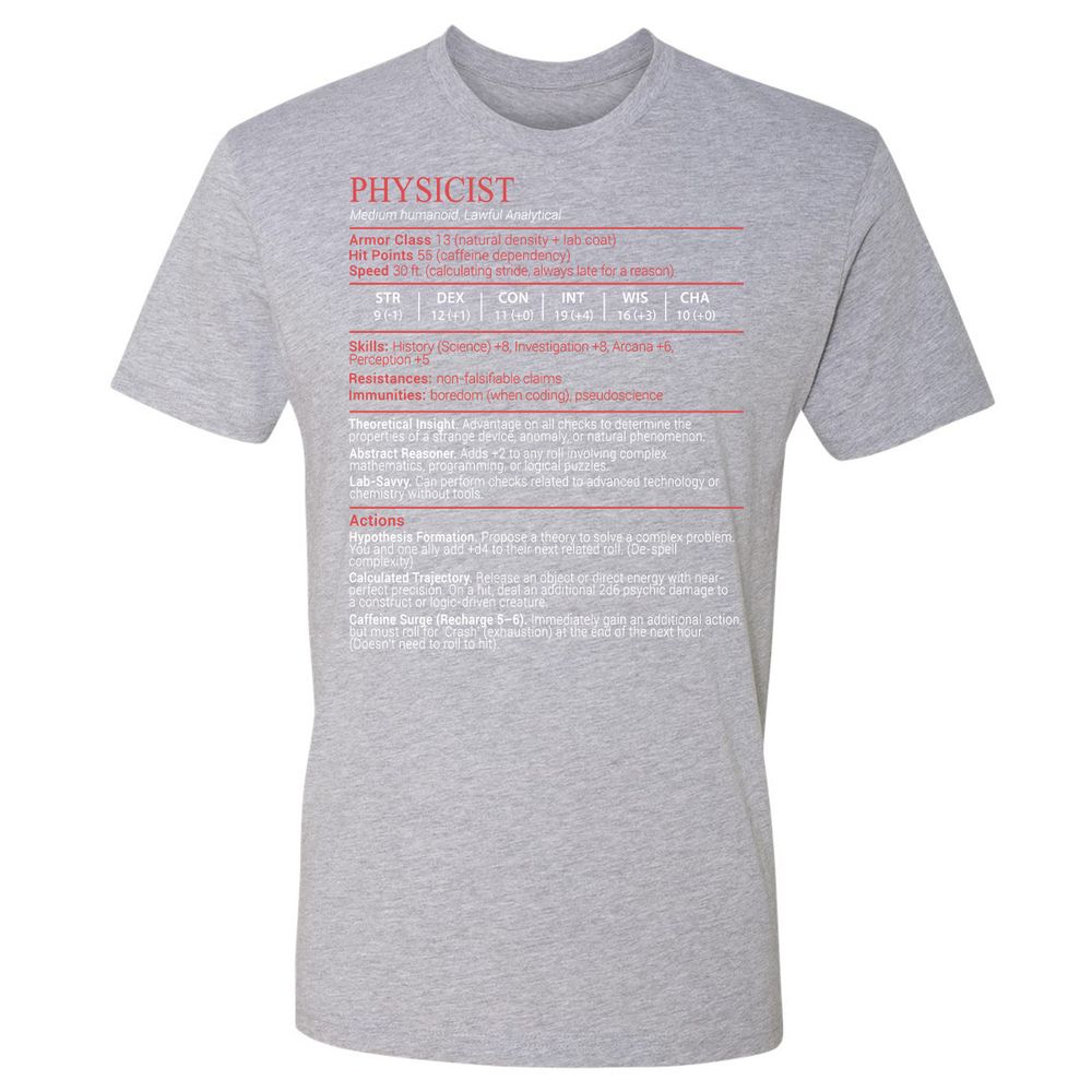 Physicist Stats Block - Heather Grey - 19