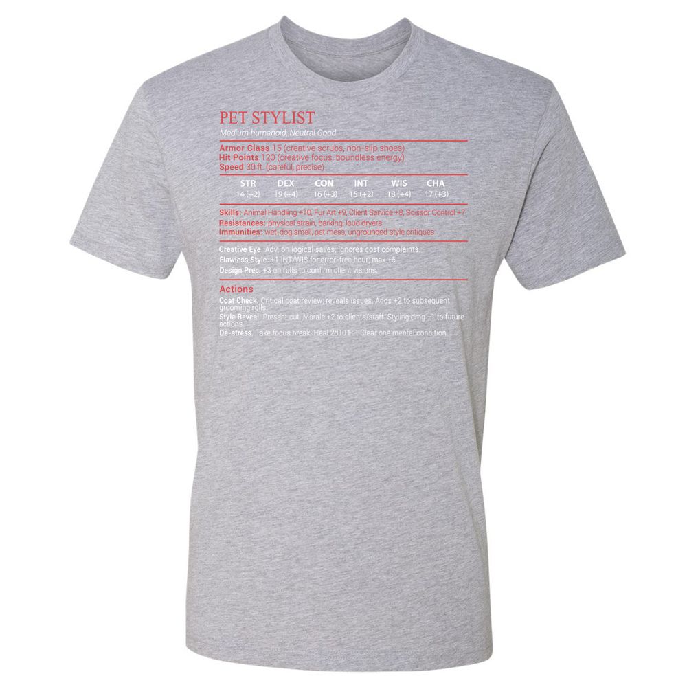 Pet Stylist Stats Block - Heather Grey - 19