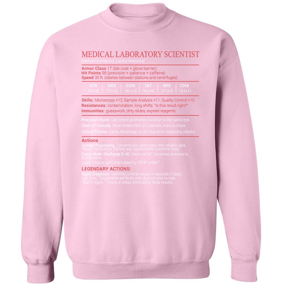 Medical Laboratory Scientist Stats Block - Light Pink - 19