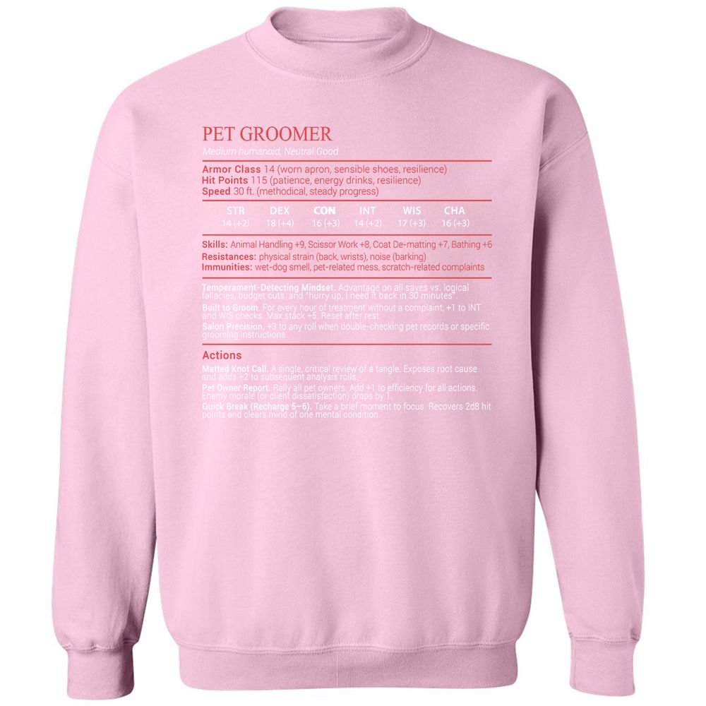 Pet Groomer Stats Block - Light Pink - 19