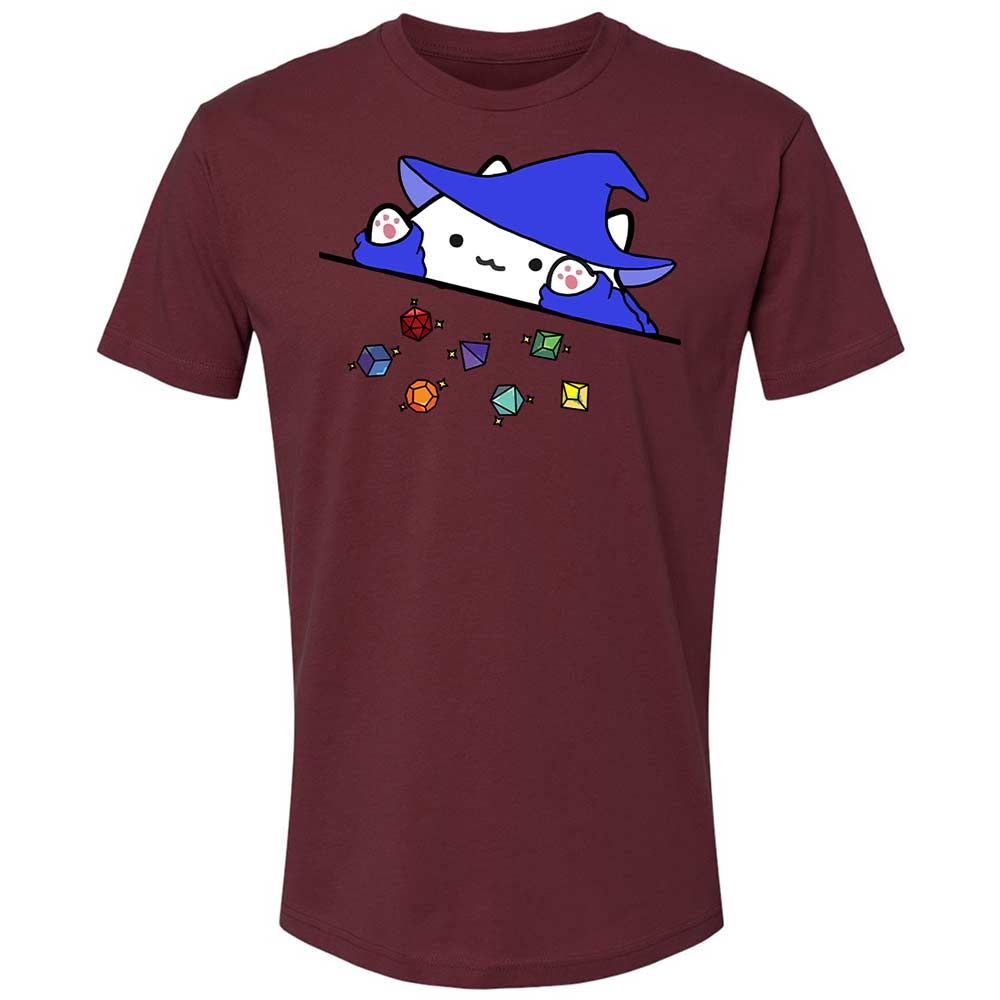 Cat Throws Dices Premium Unisex T-Shirt - Maroon - 19