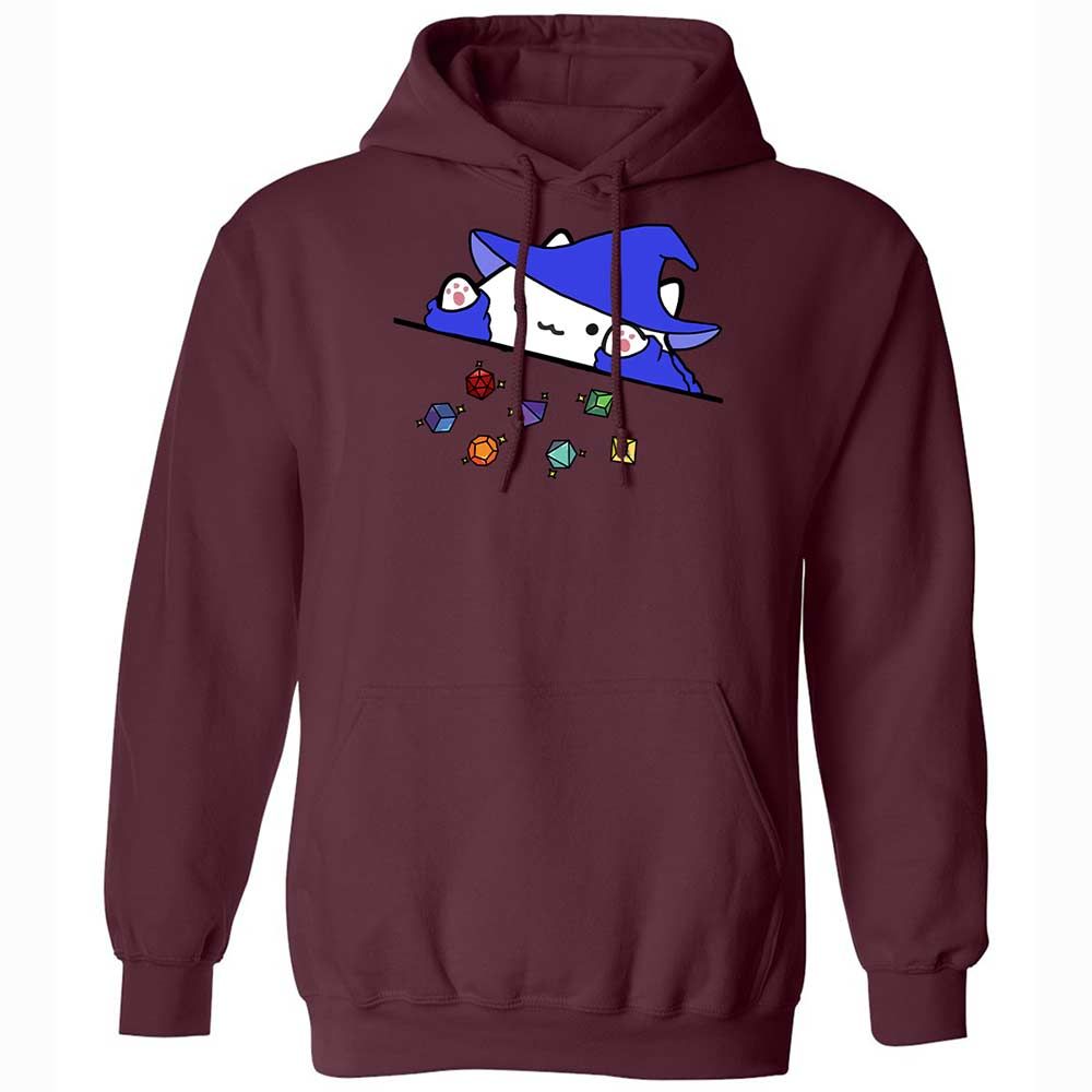 Cat Throws Dices Classic Unisex Hoodie - Maroon - 19