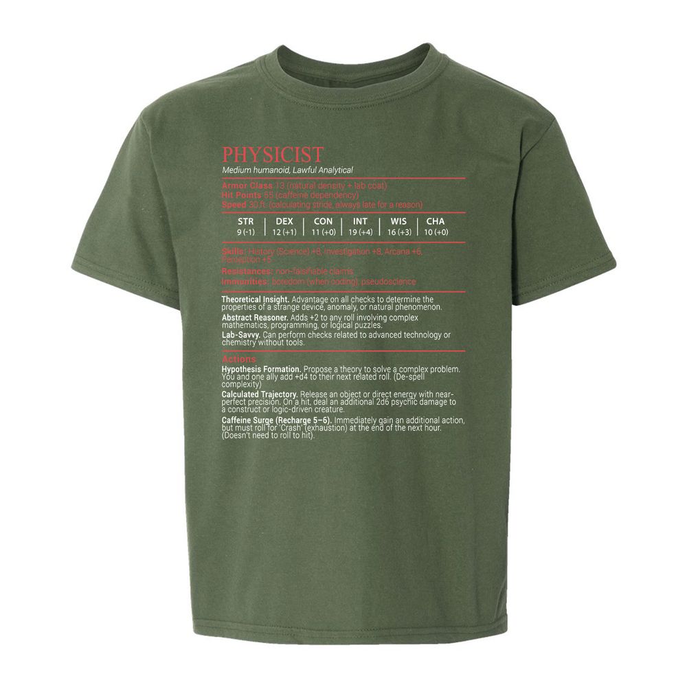 Physicist Stats Block - Military Green - 19