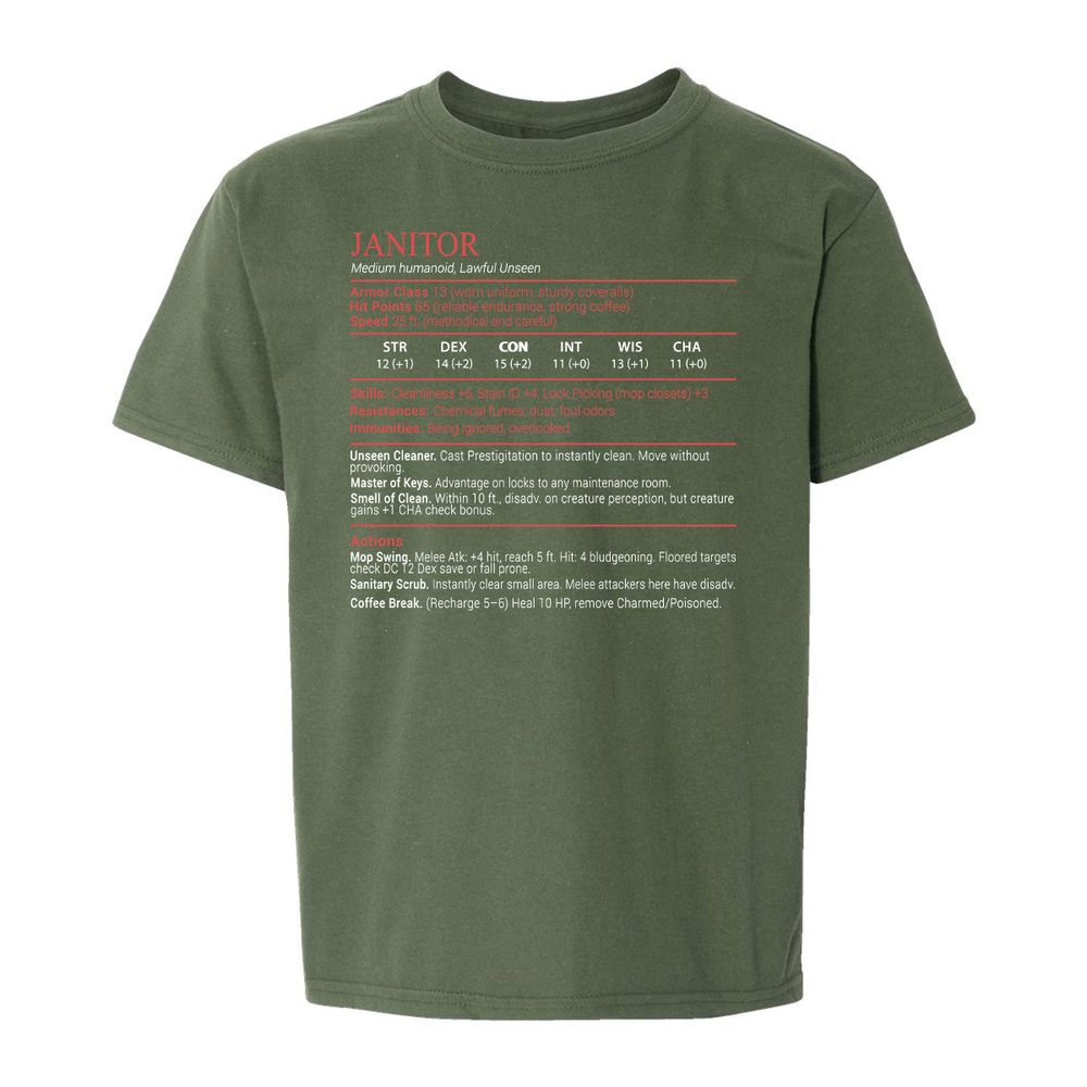 Janitor Stats Block - Military Green - 19