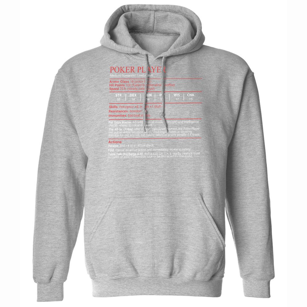 Poker Player Stats Block - Sport Grey - 19