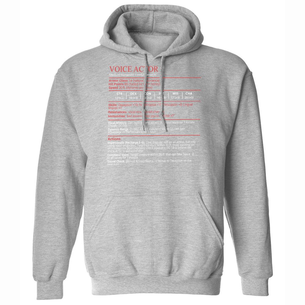 Voice Actor Stats Block - Sport Grey - 19
