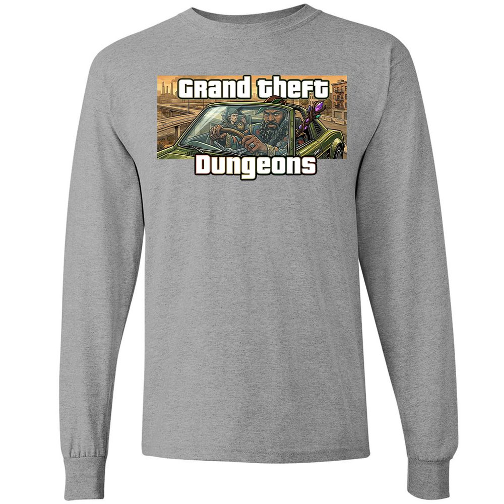 Grand Theft Dungeons Long Sleeve T-Shirt - Sport Grey - 19