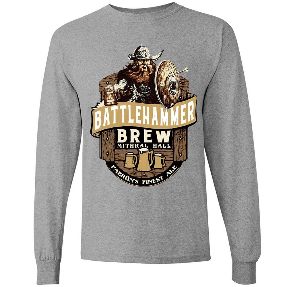 Battlehammer Brew Long Sleeve T-Shirt - Sport Grey - 19