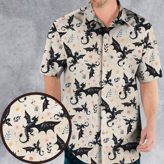 Floral DnD Dragon Pattern -  - 1