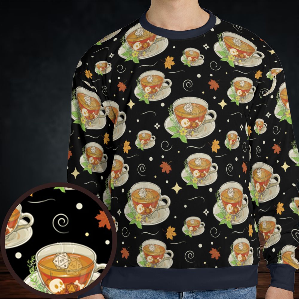 Cute Dnd Fall Tea All-over Print Sweatshirt -  - 1