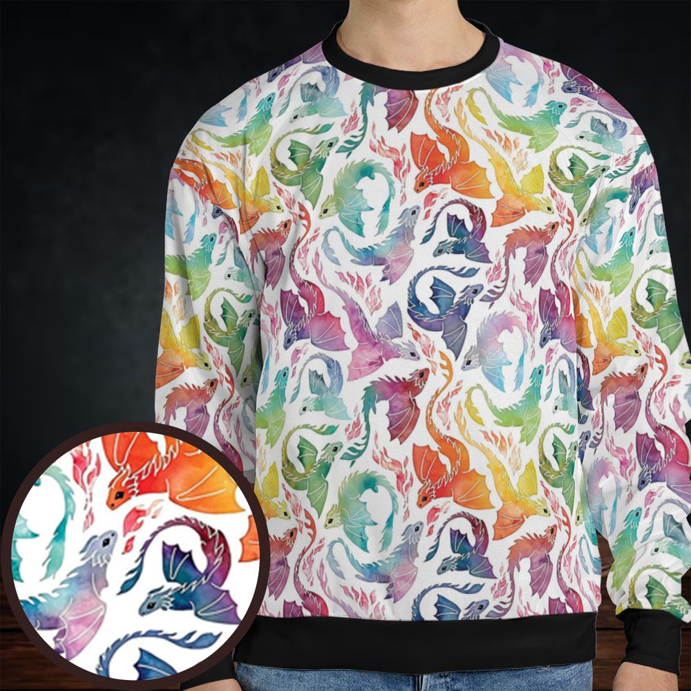 Dragon fire rainbow All-over Print Sweatshirt -  - 1