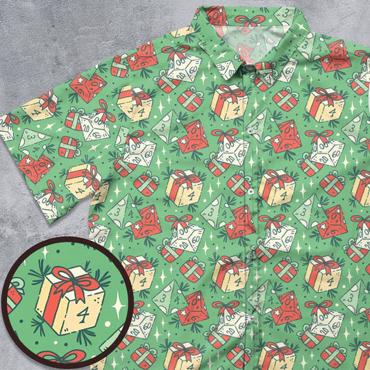 Christmas Dice Gift Button Down Shirt -  - 1