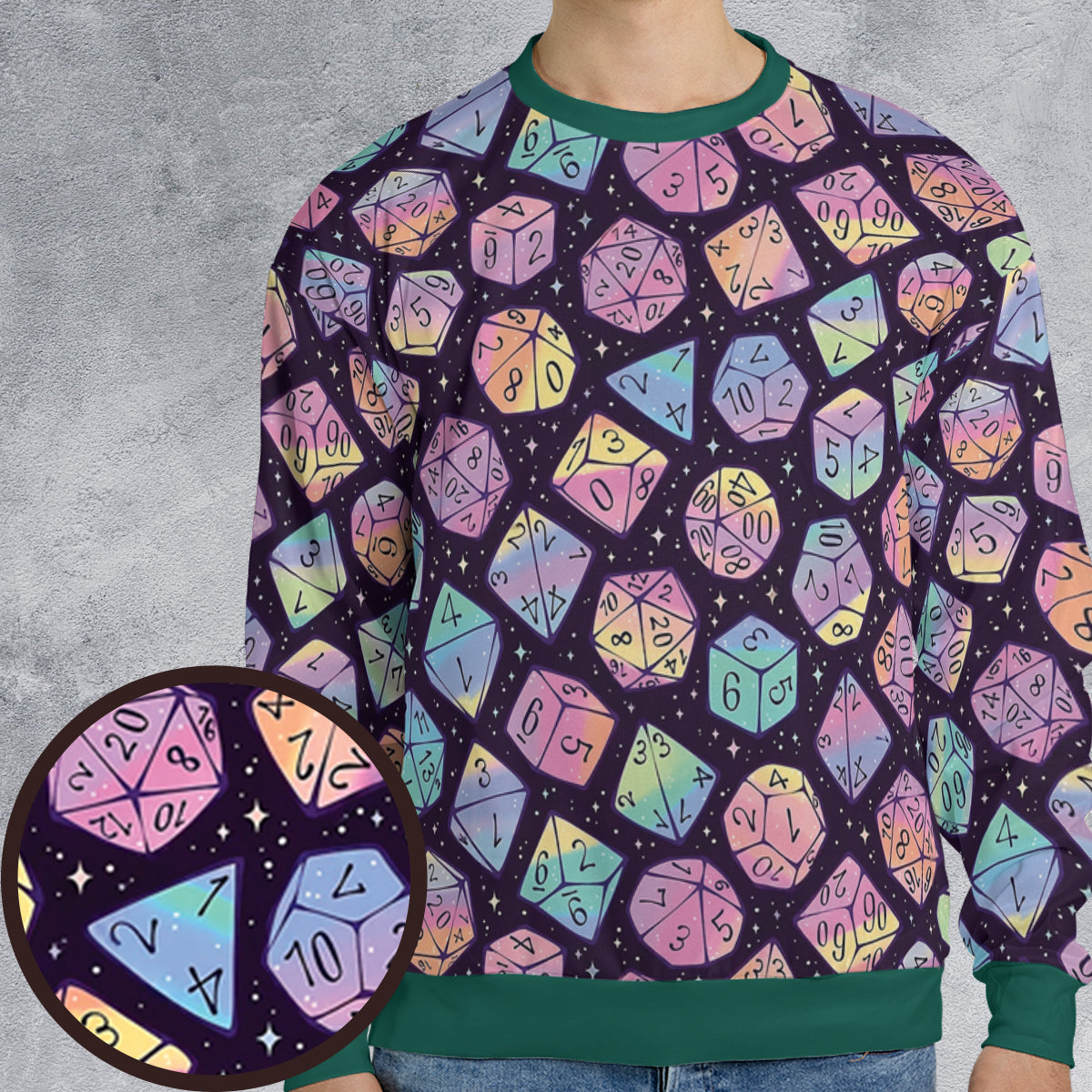 Magic Dice Dark Rainbow All-over Print Sweatshirt