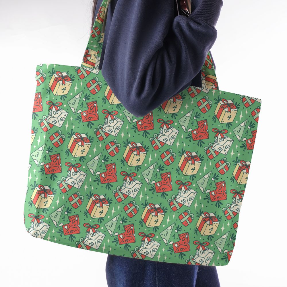 Christmas Dice Gift Large Tote Bag -  - 1