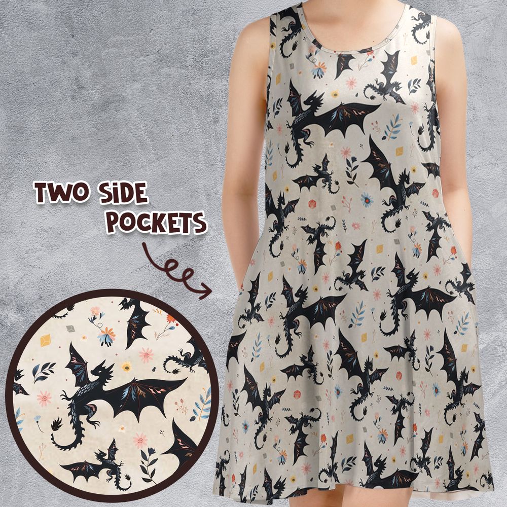 Floral DnD Dragon Pattern -  - 1