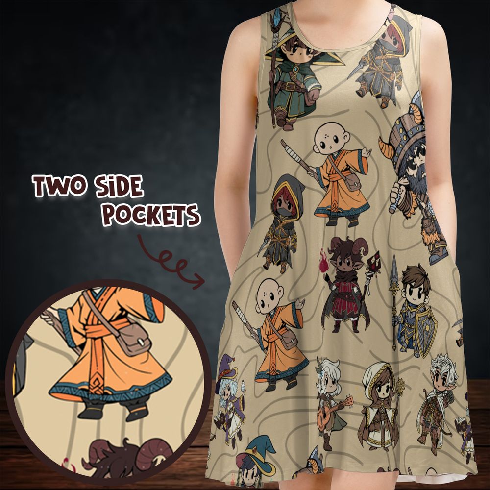 Chibi DnD Party – All Classes Sleeveless Dress -  - 1