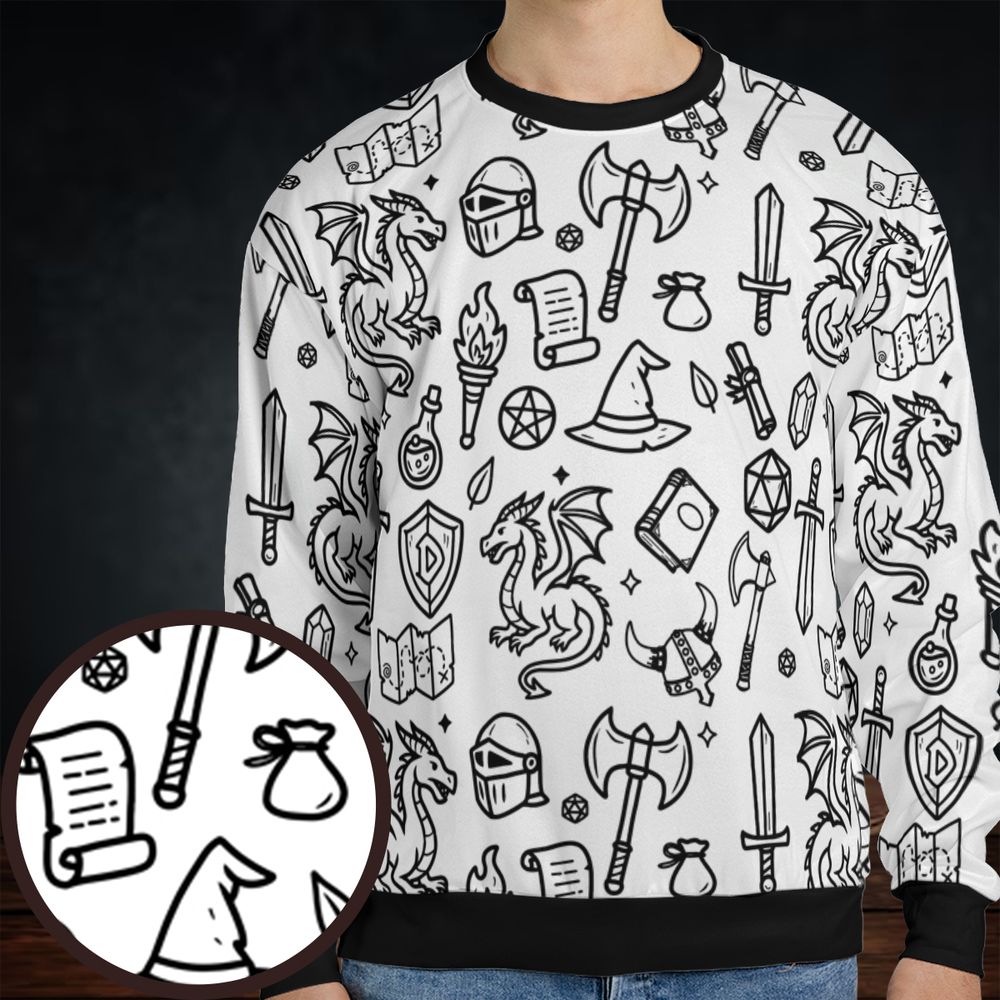 Fantasy Dragon Seamless Pattern All-over Print Sweatshirt -  - 1