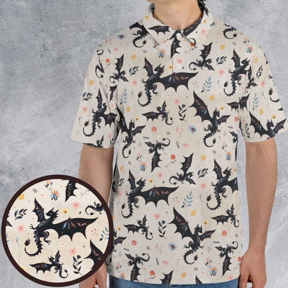 Floral DnD Dragon Pattern -  - 1