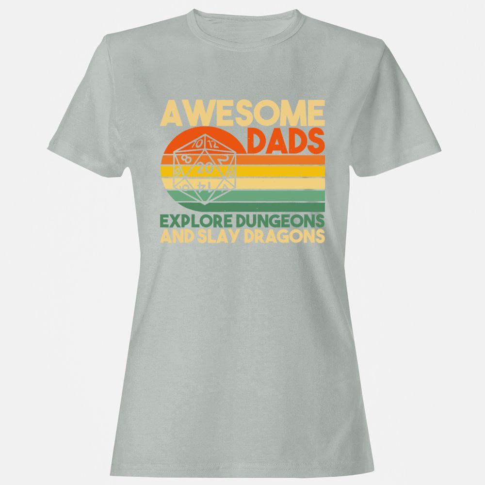 Awesome Dads Explore Dungeons Women's T-Shirt - Ash - 2