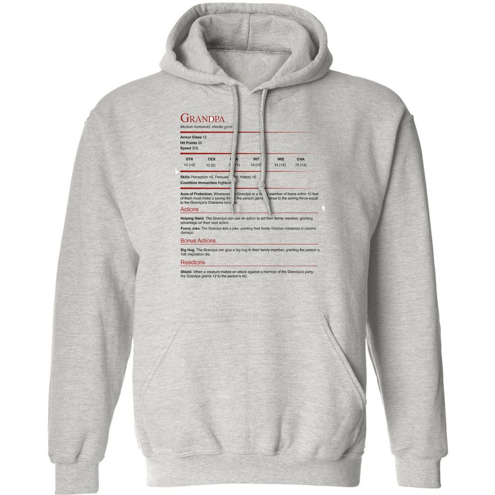 Grandpa Stat Block Classic Unisex Hoodie - Ash - 2