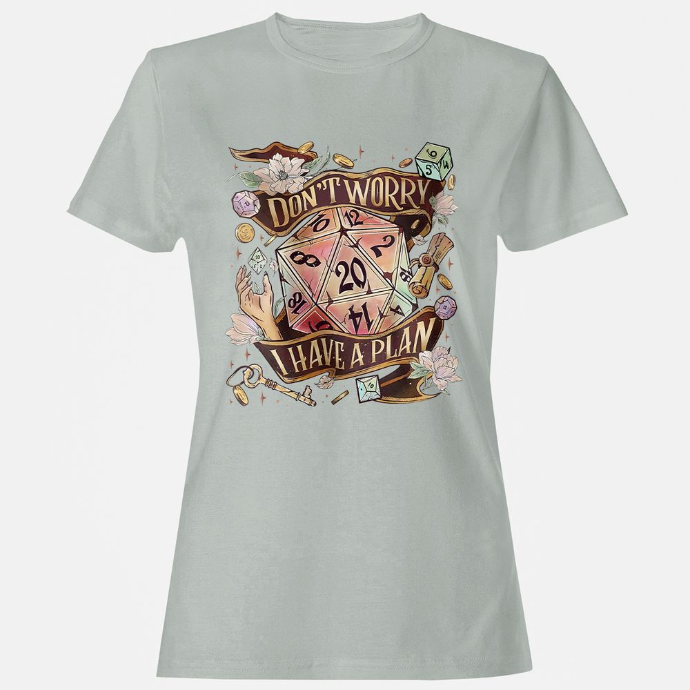 Floral Don't Worry I Have A Plan Women's T-Shirt - Ash - 2