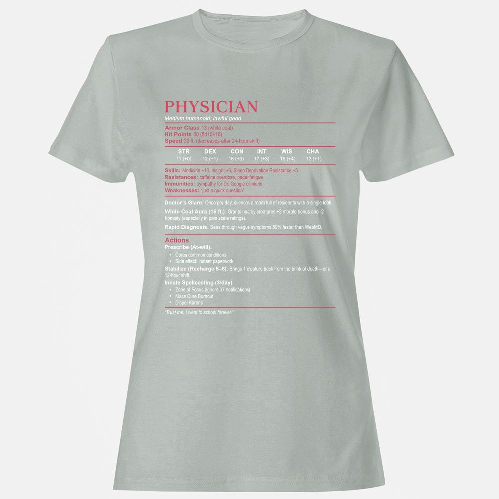 Physician Stats Women's T-Shirt - Ash - 2