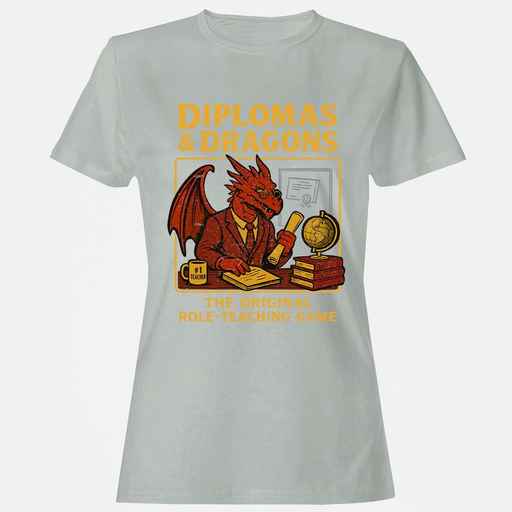 Diplomas & Dragons Women's T-Shirt - Ash - 2