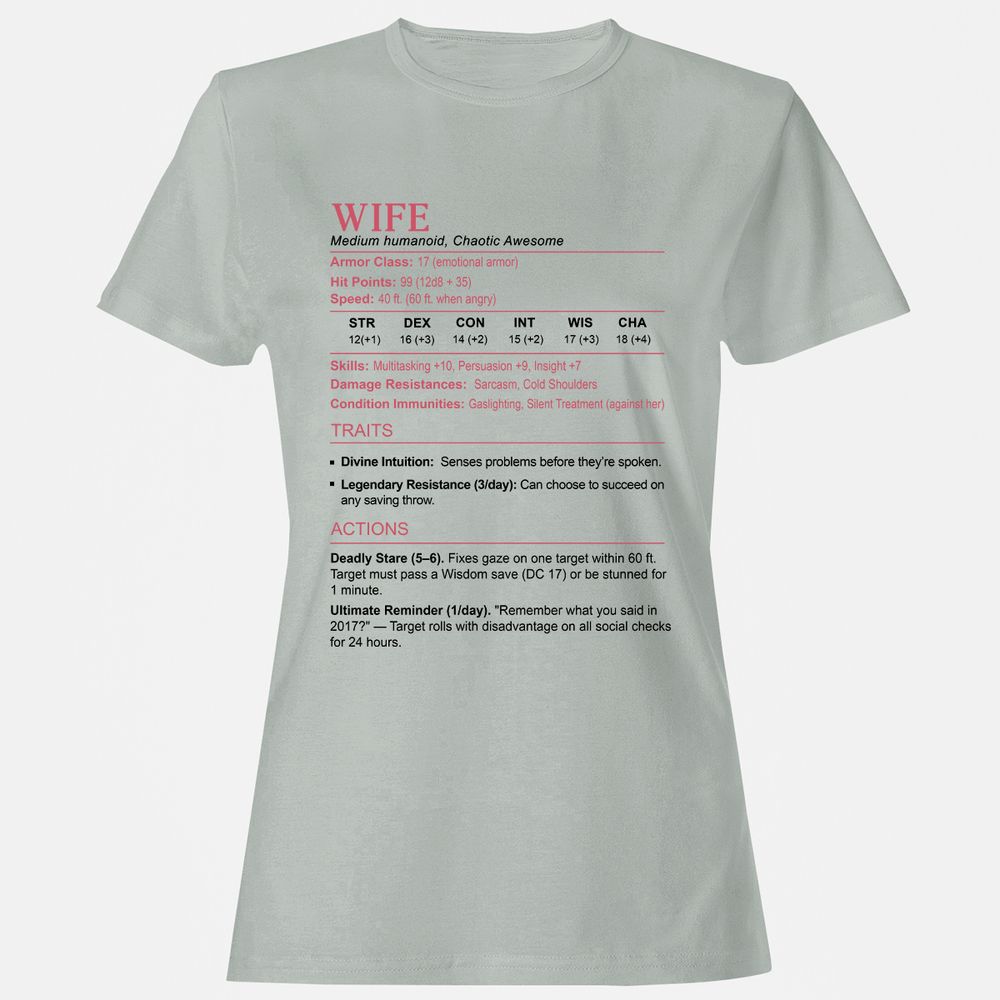 Wife Stats 2 Women's T-Shirt - Ash - 2
