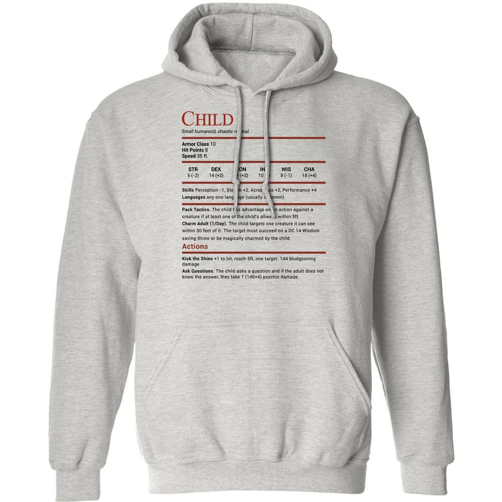 Child Stats Classic Unisex Hoodie - Ash - 2
