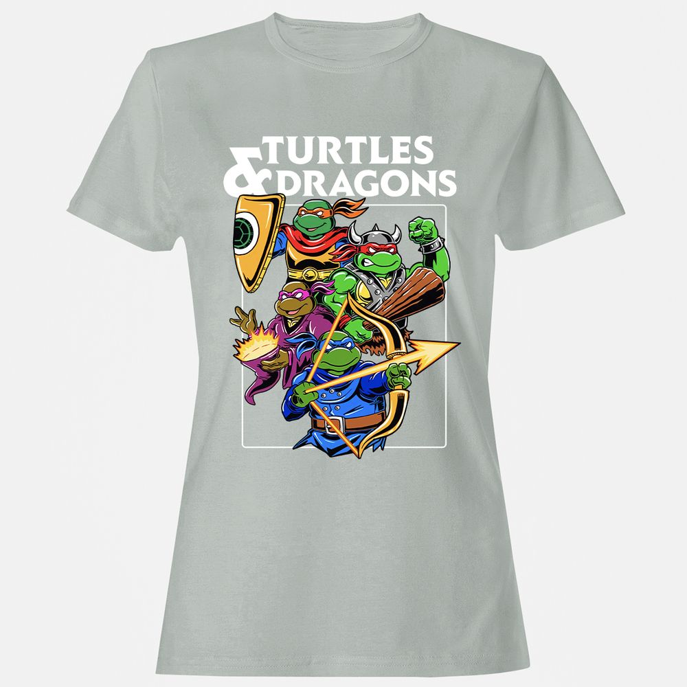 Turtles & Dragons Women's T-Shirt - Ash - 2