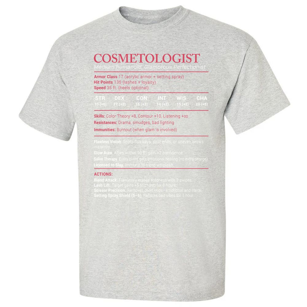 Cosmetologist Stats Classic Unisex T-Shirt - Ash - 2