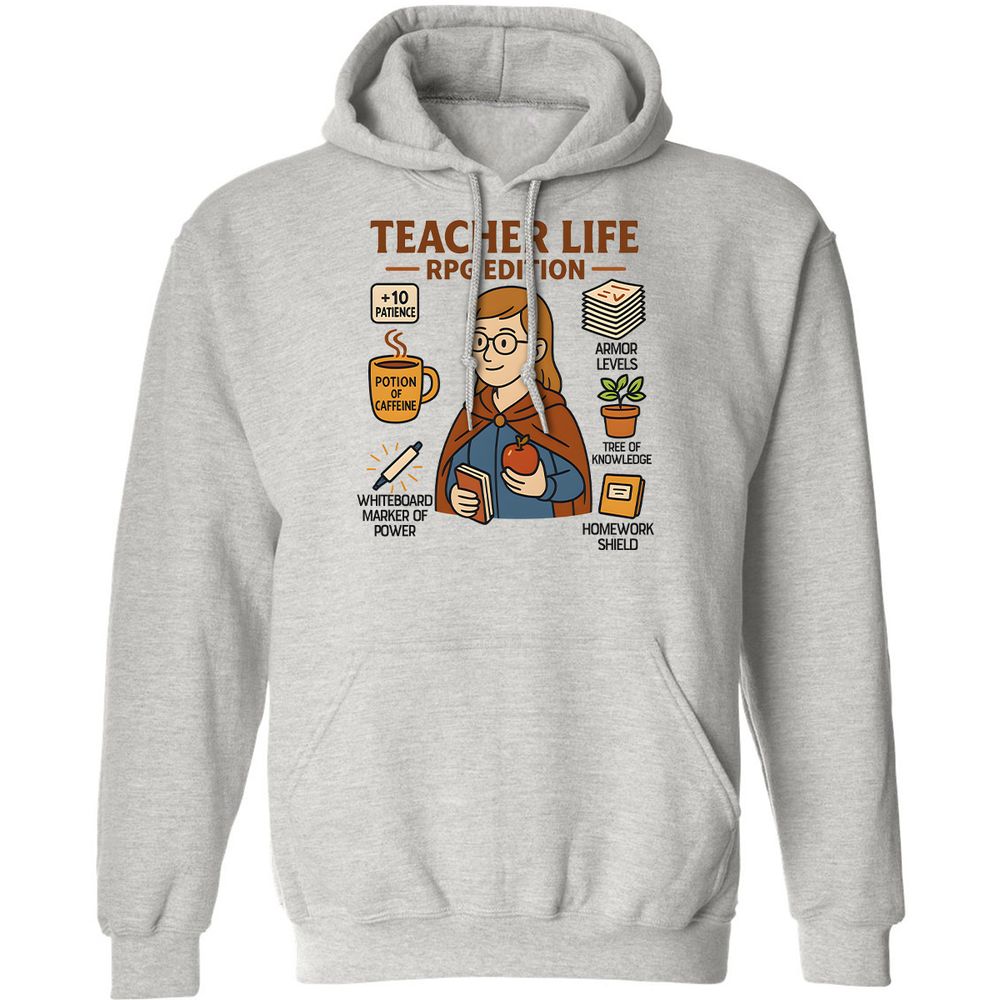 Teacher Life RPG Edition Classic Unisex Hoodie - Ash - 2