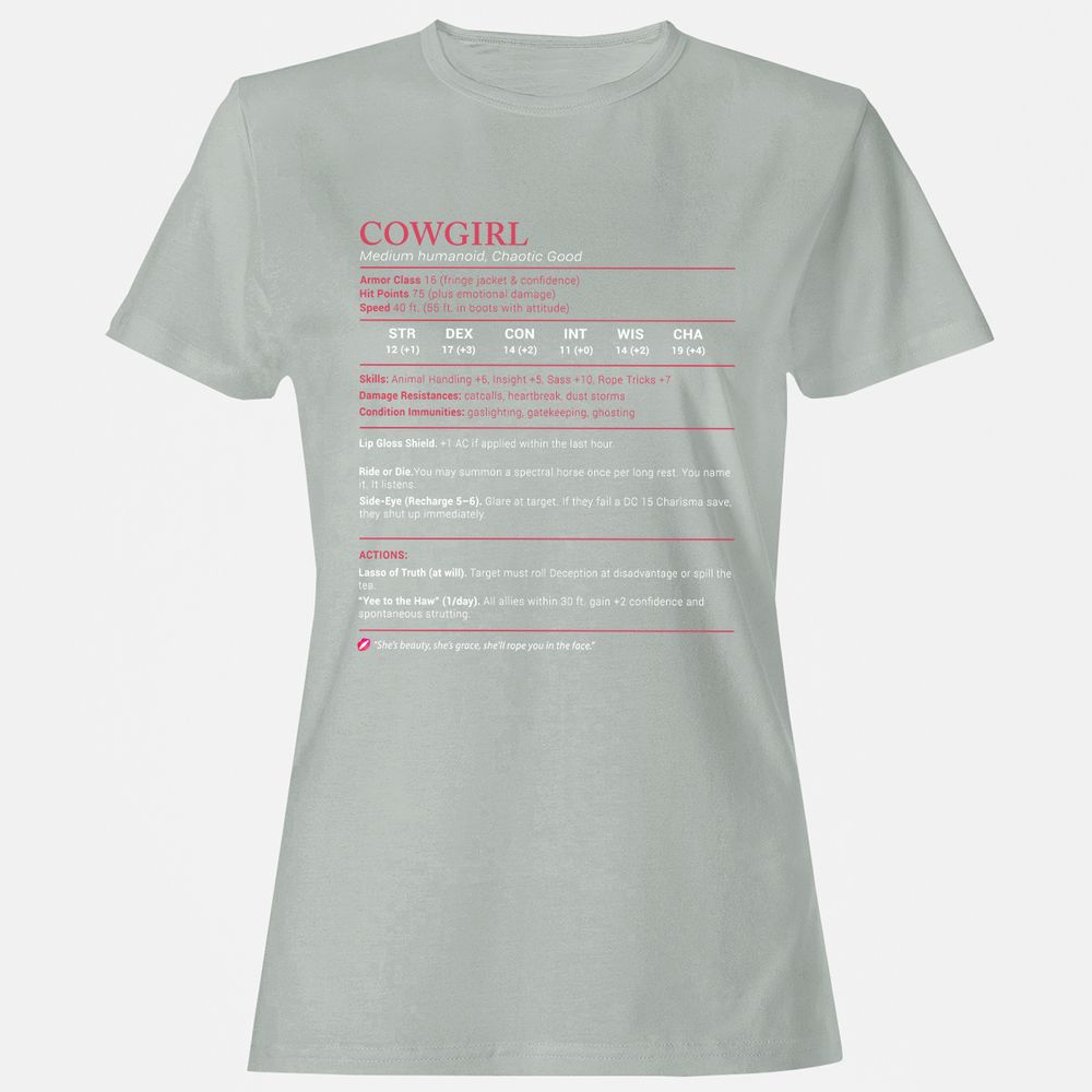 Cowgirl Stats Women's T-Shirt - Ash - 2