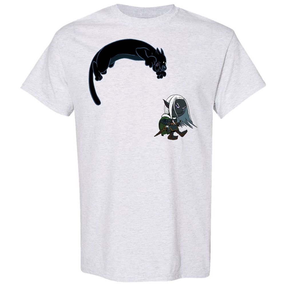 Drizzt and Guenhwyvar Classic Unisex T-Shirt - Ash - 2