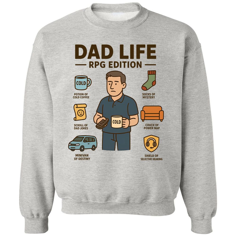 Dad Life RPG Edition Classic Unisex Sweatshirt - Ash - 2