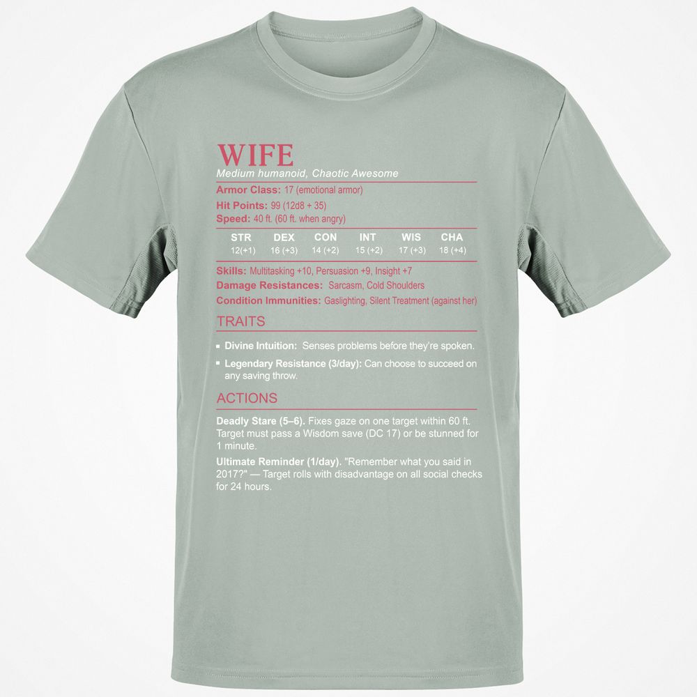 Wife Stats Classic Unisex T-Shirt - Ash - 2