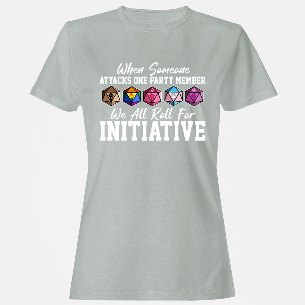 LGBT Roll For Initiative Women's T-Shirt - Ash - 2