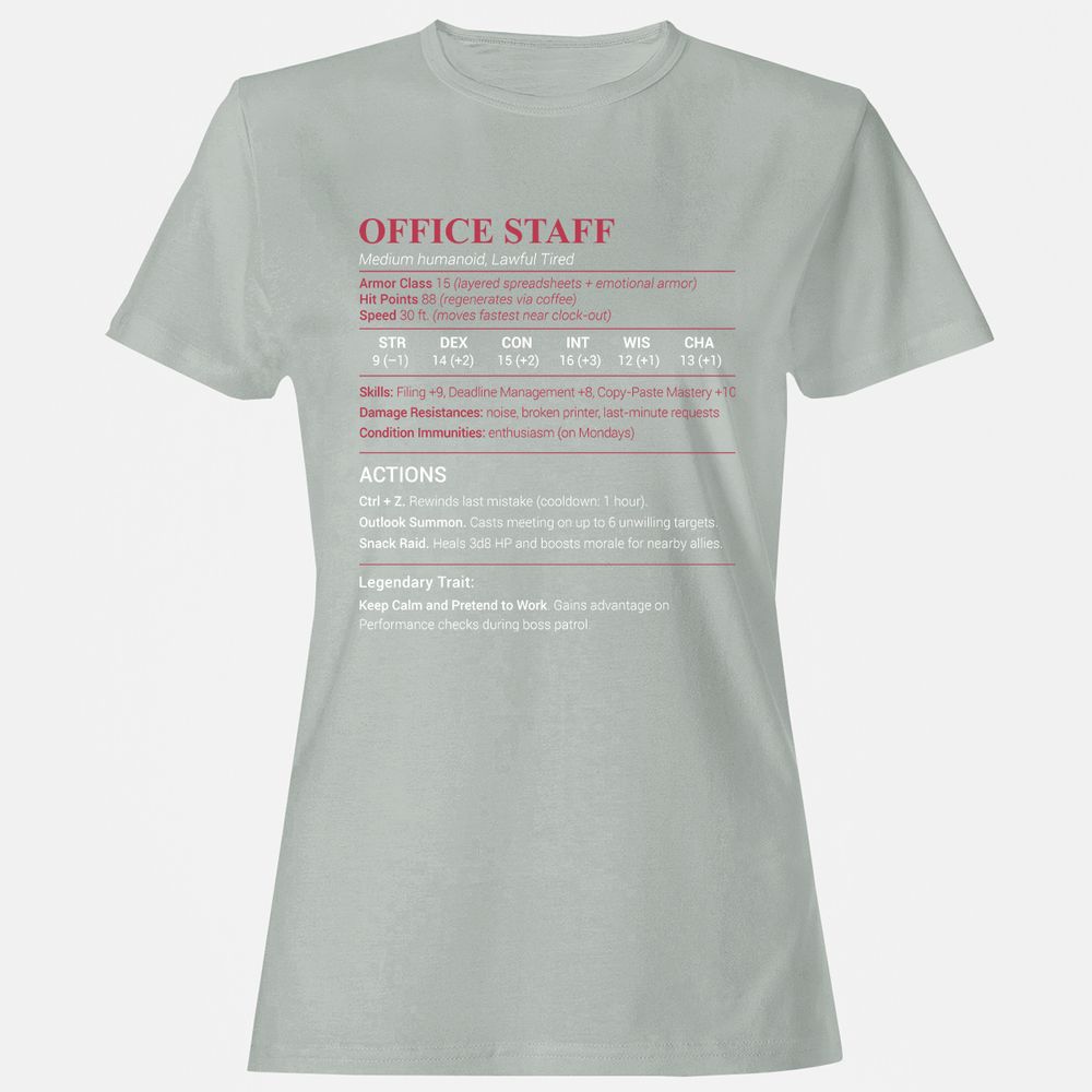 Office Staff Women's T-Shirt - Ash - 2