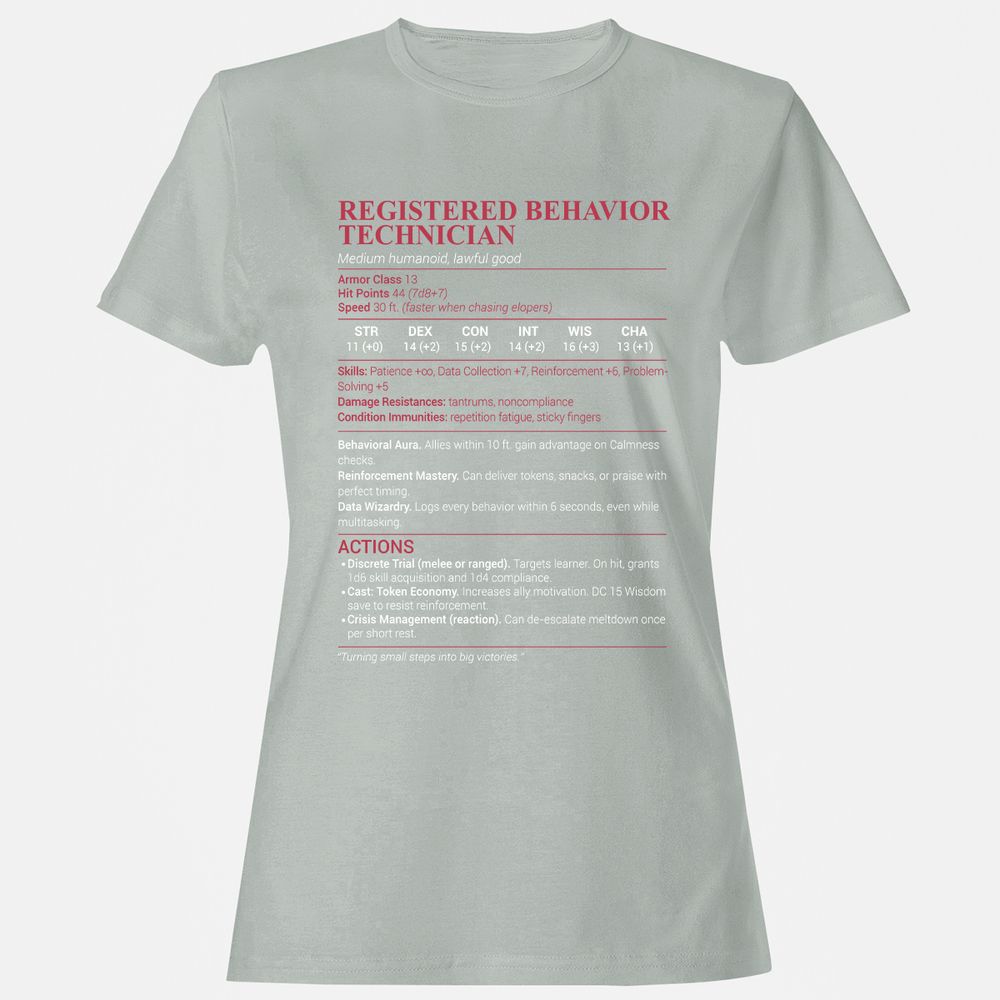 Registered Behavior Technician RBT Women's T-Shirt - Ash - 2